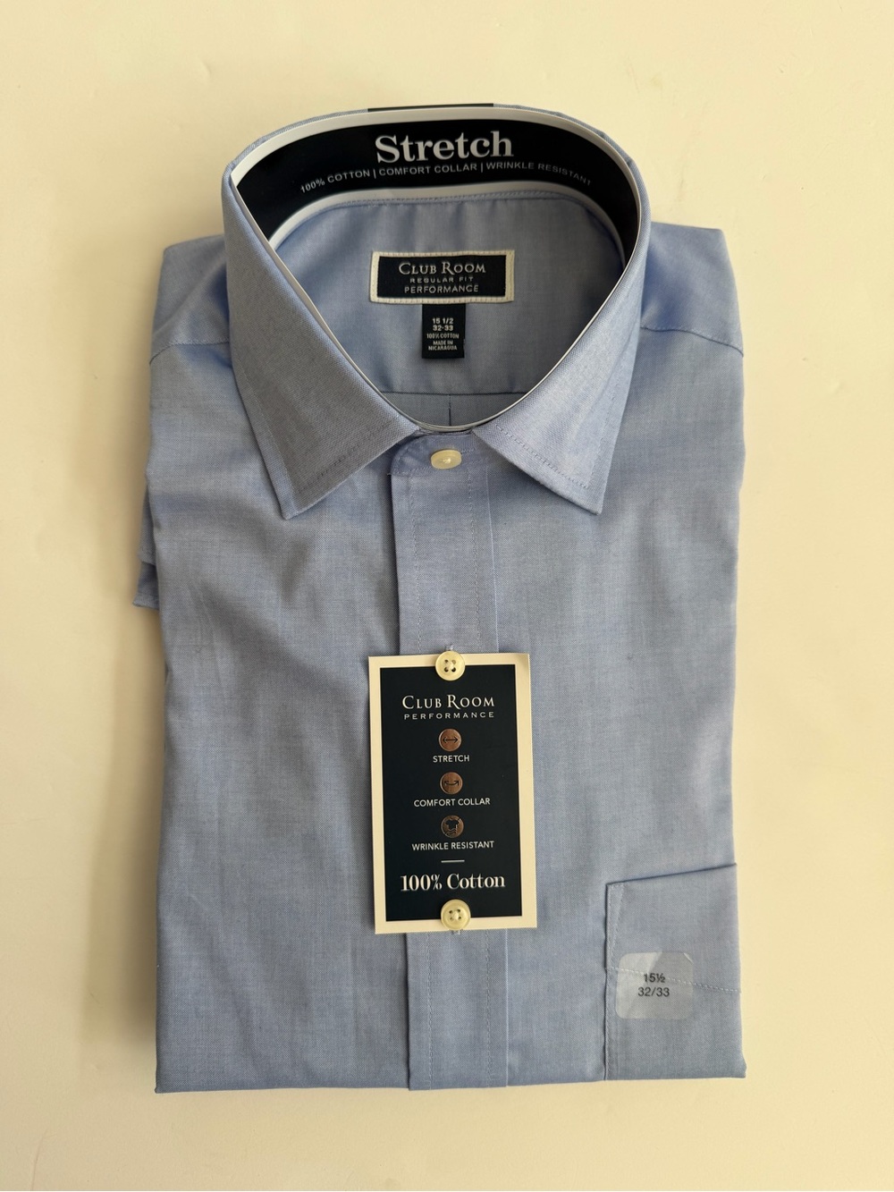 Club Room Light Blue Stretch Dress Shirt